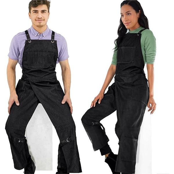 1 Professional Cross-Back Apron with Pockets; Full-Coverage Apron (30" Wide x 52" Tall) - New