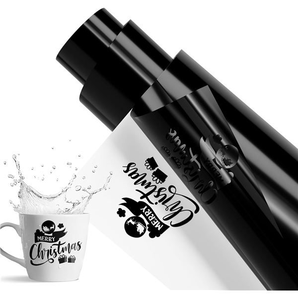 15FT Roll of Black Permanent Vinyl (12" x 15FT) For Cricut/DIY Crafts, Custom Decals, Mugs, etc. New