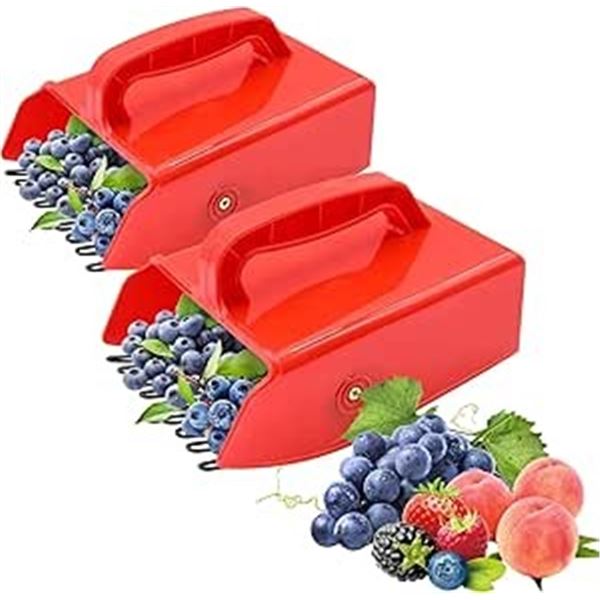 2-Pack Berry Pickers/Berry Rake Scoops - Extra Wide w/ Ergonomic Handle for Berry Picking - New