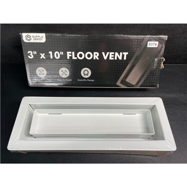 Supply Depot 3" x 10" Metal Floor Vent; Low-Profile Vent - New Sealed