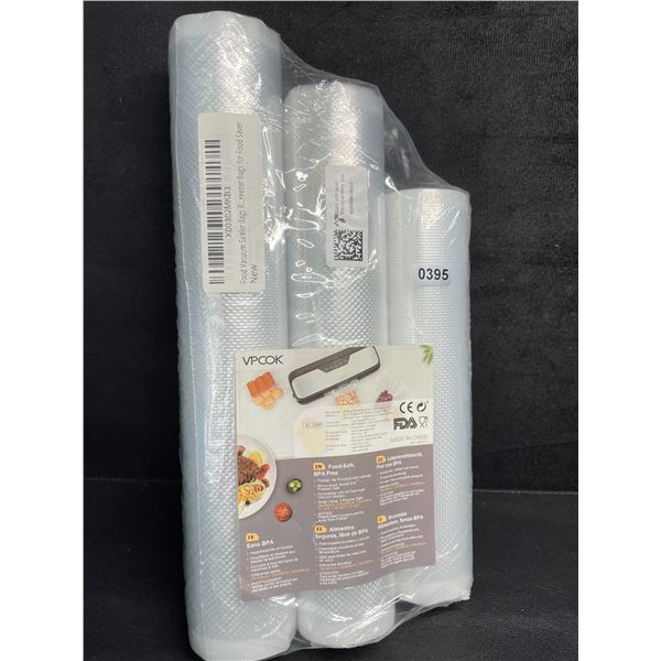 3-Pack of Food Vacuum Sealer Bags (8 x 10", 10 x 10", & 11 x 10") - New