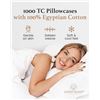 Image 2 : 4PC 100% Egyptian Cotton Pillow Cases by Good Sleep Bedding - Ultra Soft, 1000 Thread Count - New