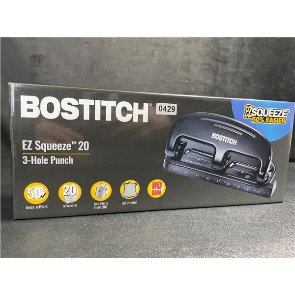 Bostitch EZ Squeeze 20-Sheet 3-Hole Punch - Brand New