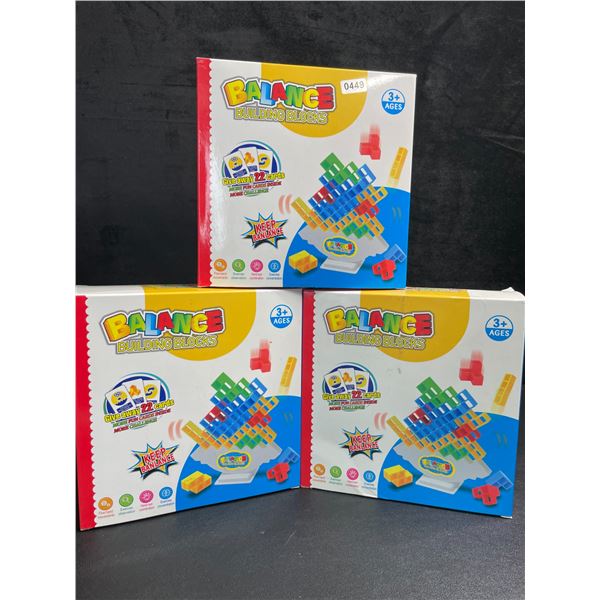 3 Balance Building Blocks/Tetra "Tetris" Tumble Tower Toy Play Sets - 48pcs Each - Brand New!