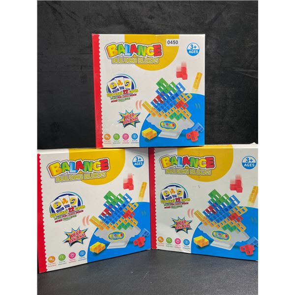 3 Balance Building Blocks/Tetra "Tetris" Tumble Tower Toy Play Sets - 48pcs Each - Brand New!