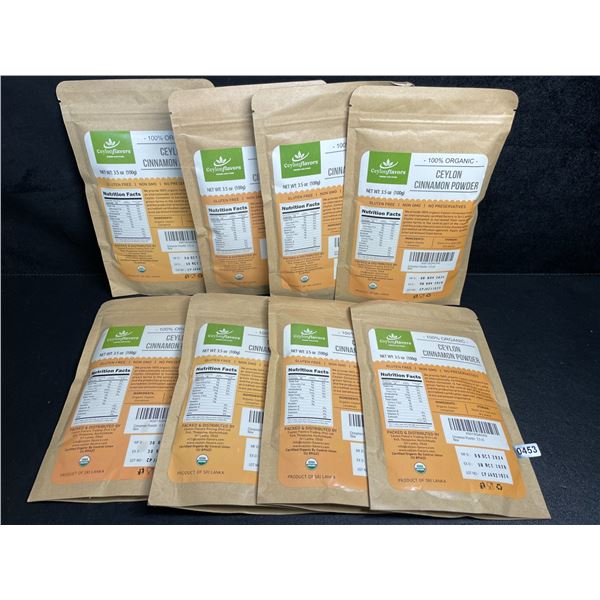 8 Packs of 100% Organic Ceylon Cinnamon Powder (100g) - New Sealed (Exp:08/NOV/2026)