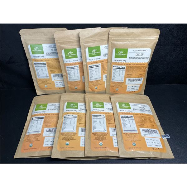 8 Packs of 100% Organic Ceylon Cinnamon Powder (100g) - New Sealed (Exp:08/NOV/2026)
