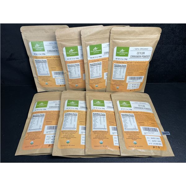 8 Packs of 100% Organic Ceylon Cinnamon Powder (100g) - New Sealed (Exp:08/NOV/2026)