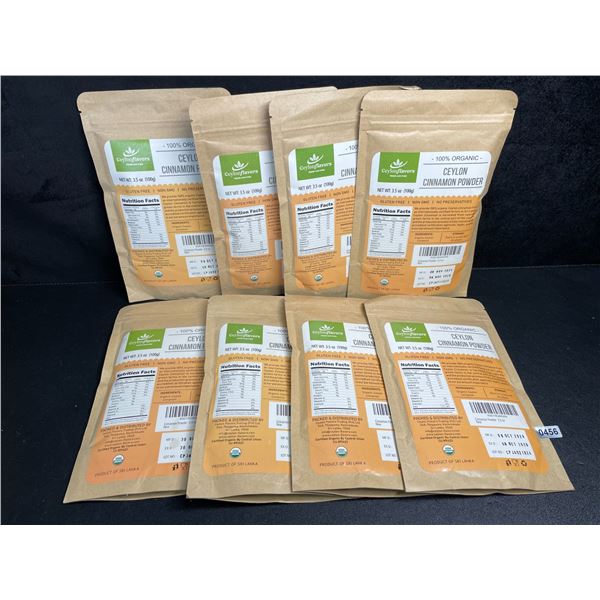 8 Packs of 100% Organic Ceylon Cinnamon Powder (100g) - New Sealed (Exp:08/NOV/2026)
