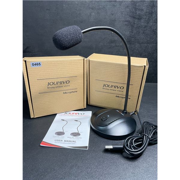 Lot of 2 Jounivo USB Computer Microphones; Plug & Play Condenser Mics; Gooseneck Design - New