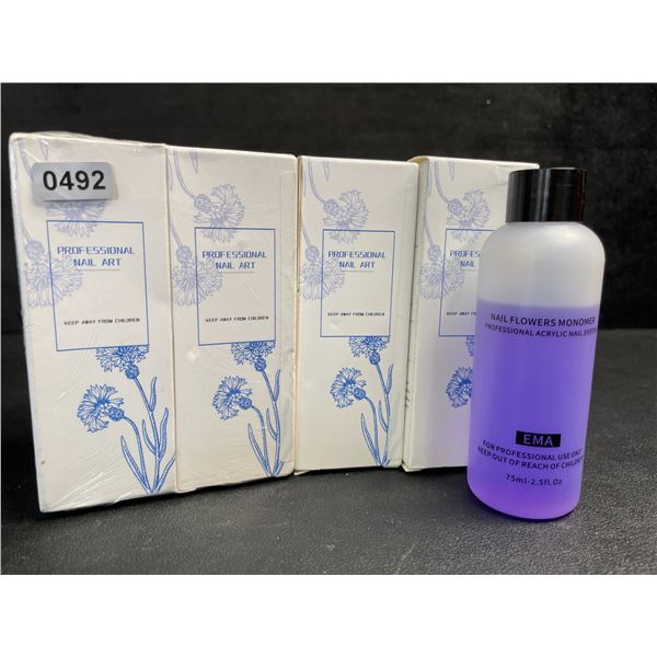4 Boxes of Acrylic Nail Monomer Liquid for Acrylic Nails (75ml) - New