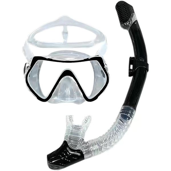 Anti-Fog Snorkel Set for Adults - Swim Snorkel Kit (Black) - New