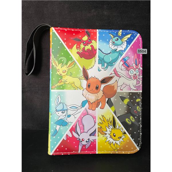 Pokemon Eeveelutions Premium Leather Card Storage Binder - Holds 400 Cards; Zipper Design - New
