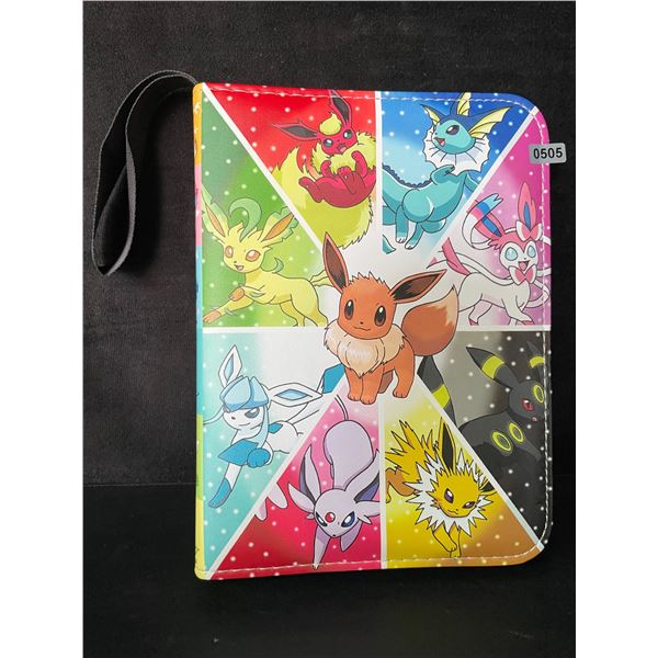 Pokemon Eeveelutions Premium Leather Card Storage Binder - Holds 400 Cards; Zipper Design - New