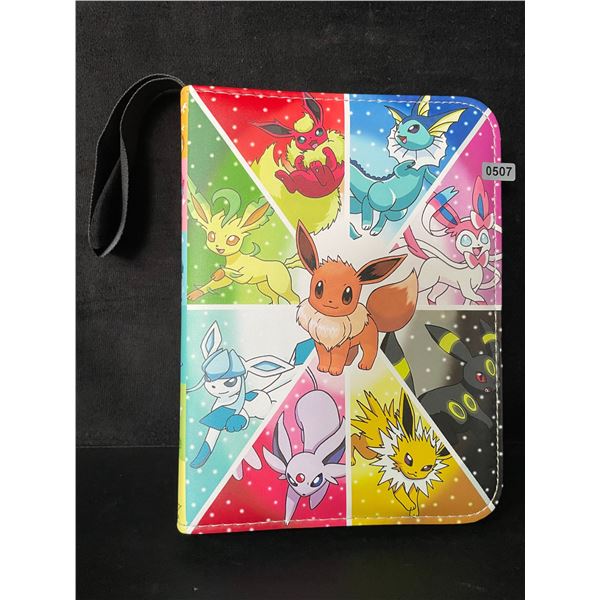 Pokemon Eeveelutions Premium Leather Card Storage Binder - Holds 400 Cards; Zipper Design - New