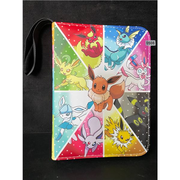 Pokemon Eeveelutions Premium Leather Card Storage Binder - Holds 400 Cards; Zipper Design - New