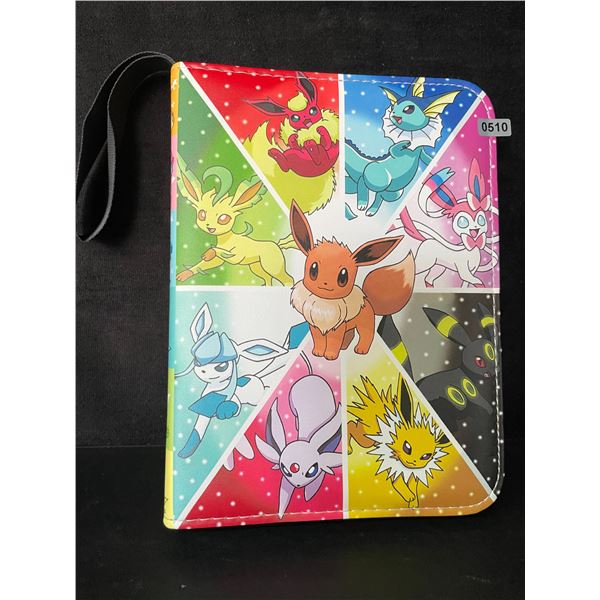Pokemon Eeveelutions Premium Leather Card Storage Binder - Holds 400 Cards; Zipper Design - New
