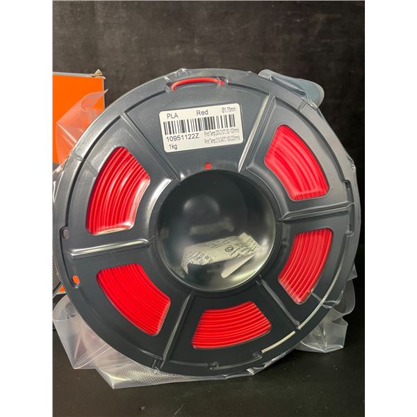 1 Roll of Tecbears PLA 3D Printer Filament - Red - 1.75mm (1KG) Roll - New Sealed