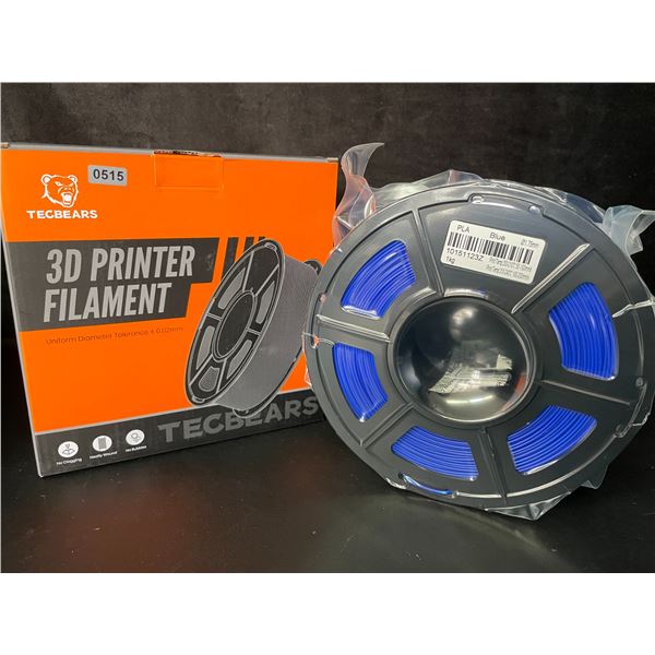 1 Roll of Tecbears PLA 3D Printer Filament - Blue - 1.75mm (1KG) Roll - New Sealed