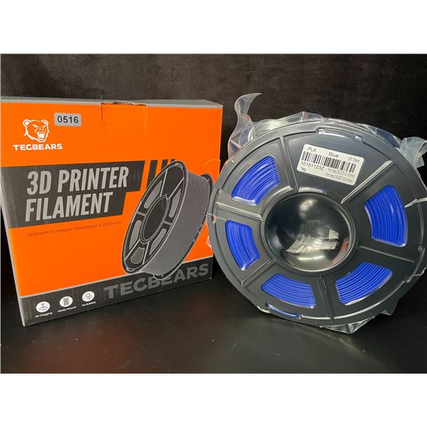1 Roll of Tecbears PLA 3D Printer Filament - Blue - 1.75mm (1KG) Roll - New Sealed