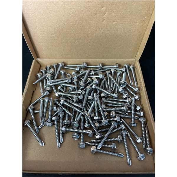 Box of 100PCS Hex Washer Self Tapping Screws #10 x 1-1/4" - New