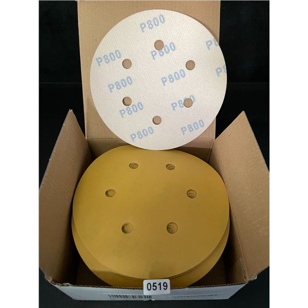 Box of 50PCS Sanding Discs - 6-Inch, 6-Hole Sanding Discs; 800 Grit - New