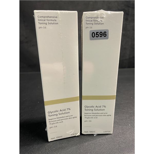 2 Boxes of Glycolic Acid 7% Toning Solution (100ml) Improves Blemishes/Acne/Prevents Skin Aging; New