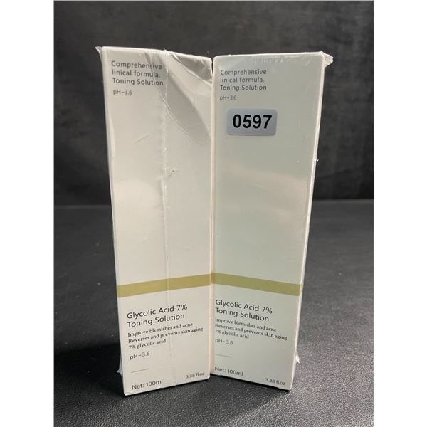 2 Boxes of Glycolic Acid 7% Toning Solution (100ml) Improves Blemishes/Acne/Prevents Skin Aging; New