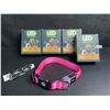 Image 1 : 4 Masbrill LED Light-Up Dog Collars - Rechargeable/Rainproof Super-Bright Design (Size S - Pink) New