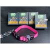 Image 1 : 4 Masbrill LED Light-Up Dog Collars - Rechargeable/Rainproof Super-Bright Design (Size S - Pink) New
