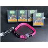Image 1 : 4 Masbrill LED Light-Up Dog Collars - Rechargeable/Rainproof Super-Bright Design (Size S - Pink) New