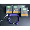 Image 1 : 4 Masbrill LED Light-Up Dog Collars - Rechargeable/Rainproof Super-Bright Design (Size S - Purple)