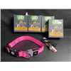 Image 1 : 4 Masbrill LED Light-Up Dog Collars - Rechargeable/Rainproof Super-Bright Design (S - Purple/Pink)