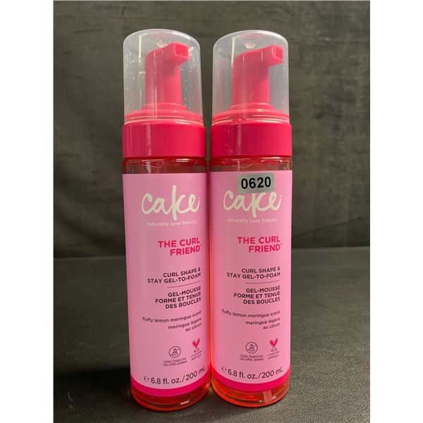 Lot of 2 CAKE "The Curl Friend" Curl Shape & Stay Gel-To-Foam (200ml) Fluffy Lemon Meringue Scent