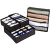 Image 1 : Navaris Set of 4 Storage Boxes/Organizer Boxes for Clothes Drawers (Black) Collapsible Design - New