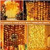 Image 4 : LED String Light/Fairy Curtain Lights (9.8FT) w/ Remote Control; 8 Lighting Modes - New