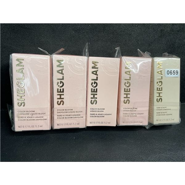 5 Assorted Sheglam Color Bloom Dayglow Liquid Blush/Liquid Contour Makeup (5.2ml) - New