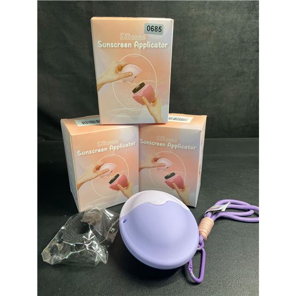 Lot of 3 Silicone Sunscreen Applicators - Great for Travel/Park/Beach Days - New