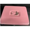 Image 4 : Metal Cash Box/Money Lock Box with Key - Pink - Portable Money Box - New Sealed!