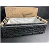Image 3 : Navaris 2-Pack Natural Paper Rope Storage Baskets with Wooden Handles - Black - New in Box