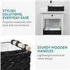 Image 6 : Navaris 2-Pack Natural Paper Rope Storage Baskets with Wooden Handles - Black - New in Box