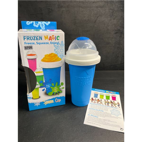 Frozen Magic Slushy Maker Cup (Blue) Freeze, Squeeze, Enjoy! Slushie Drink-Making Cup - New