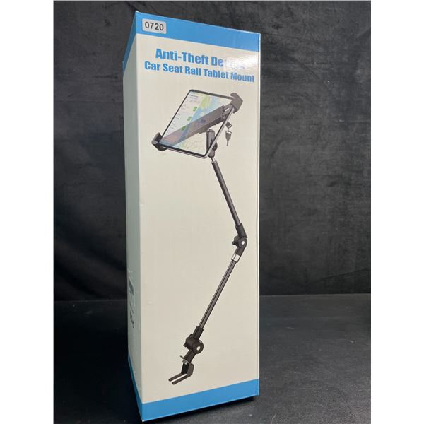 Anti-Theft Tablet Holder For Car Seat Rail (For 7"-11" Tablets) With Keys - New in Box