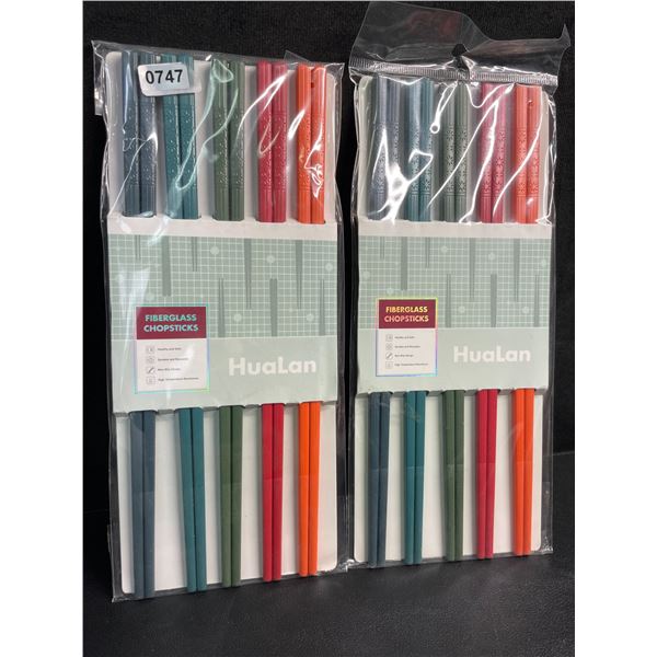 2 Packs of HuaLan Fiberglass Chopsticks - 10pcs Per Pack - New