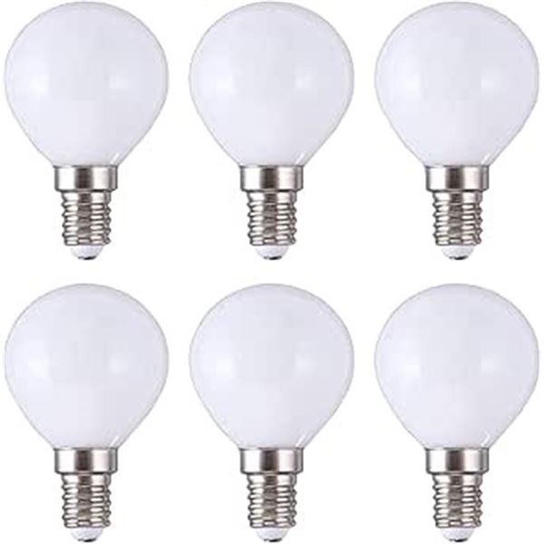 6-Pack G45 LED Lightbulbs 5W Globe Vanity Light Bulbs E14 Base; Warm White 3000K - New