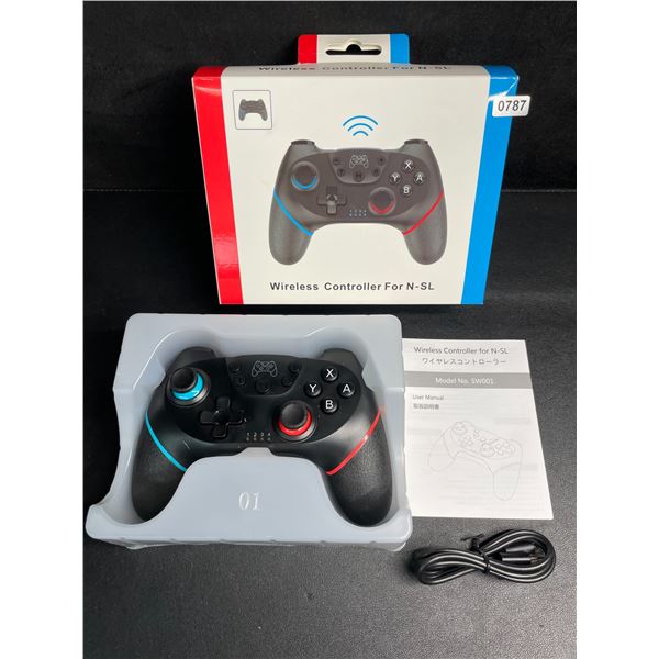 Wireless Controller for Nintendo Switch - Ergonomic Design; USB-C Rechargeable (Black) - New