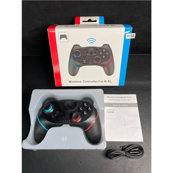 Wireless Controller for Nintendo Switch - Ergonomic Design; USB-C Rechargeable (Black) - New