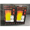 Image 2 : 2PC LED Flame Lights/Wireless USB-Rechargeable Flame Effect Lights with Remote Control - New!