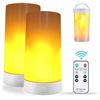 Image 1 : 2PC LED Flame Lights/Wireless USB-Rechargeable Flame Effect Lights with Remote Control - New!