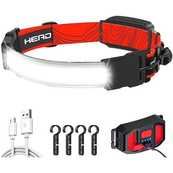 LED Rechargeable Headlamp; 1000 Lumen Super-Bright, Lightweight/Waterproof Head Light - New